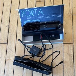 TYMO PORTA Black Hair Straightening Brush Set